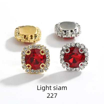 10pcs Gemstone Flower Rhinestone Round Crystal Pointback Strass Jewerlry Stone With Claw DIY Sewing Buttons In Clothes