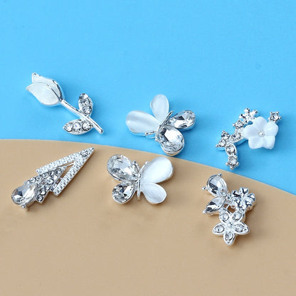 New Designs Ppearl Nail Art Salon Supplies Zircon Diy 3d Metal Alloy Nail Art Charms Stickers