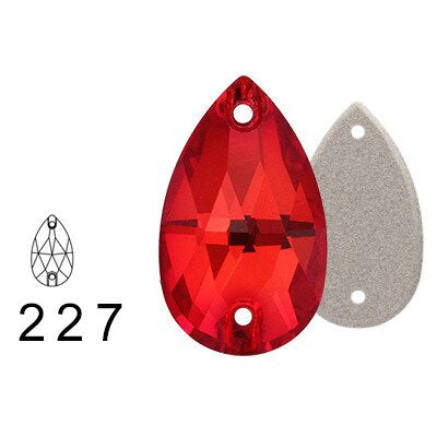 7 * 12Mm water drop flat buckle handmade perforated hand sewn drill clothing accessories high-grade rhinestone water drop hand sewn stone