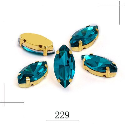 50pcs Manik Jahitan, Marquise/Leaf Shape Glass Rhinestones with Claw Stitched on Crystal Stones for Clothes Sewing Accessories 5*10mm/4*8mm