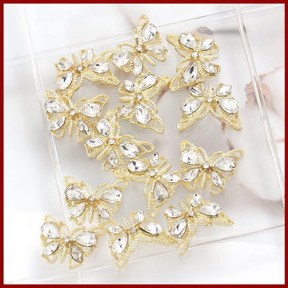 New Design Gem Designs Nail Butterfly Alloy Crystal Stones For Nail Art Decoration