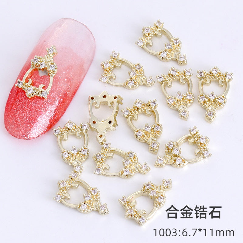 New Alloy Zircon Nail Accessories DIY Nail Paste Luxury Accessories