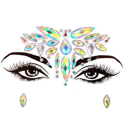 EDM Electronic Music Festival Face Pasters Eyebrow Stick-on Crystals Resin Drill Carnival Diamond Sticker Masquerade Face Decoration