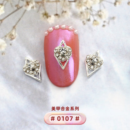 New Designs Ppearl Nail Art Salon Supplies Zircon Diy 3d Metal Alloy Nail Art Charms Stickers