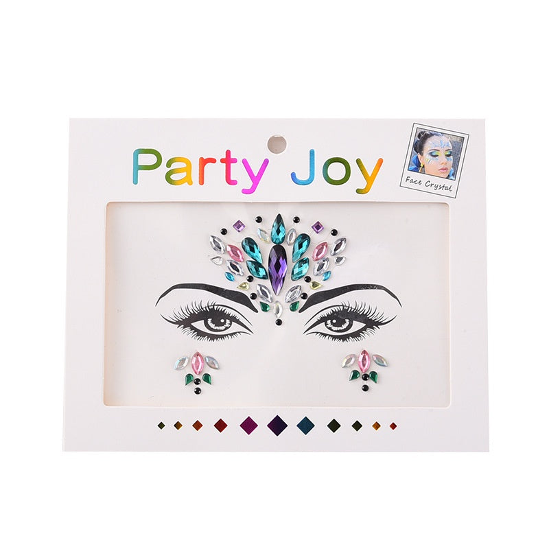 Electronic Music Festival Face Pasters Children's Stage Performance Face Stickers Stickers Crystal Eyes Rhinestone Stickers