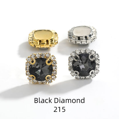 10pcs Gemstone Flower Rhinestone Round Crystal Pointback Strass Jewerlry Stone With Claw DIY Sewing Buttons In Clothes