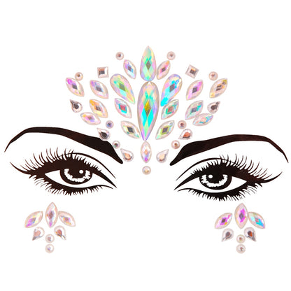 EDM Electronic Music Festival Face Pasters Eyebrow Stick-on Crystals Resin Drill Carnival Diamond Sticker Masquerade Face Decoration