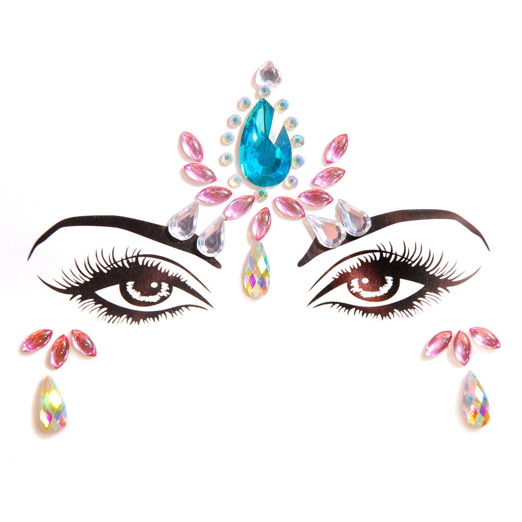 EDM Electronic Music Festival Face Pasters Eyebrow Stick-on Crystals Resin Drill Carnival Diamond Sticker Masquerade Face Decoration