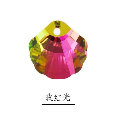 【Genuine in stock】Fashion accessories rhinestones Shell Shaped 16mm 6 colors K9 Glass Crystal Stones Pendant with Single Hole for DIY Jewelry Making Hair Accessories