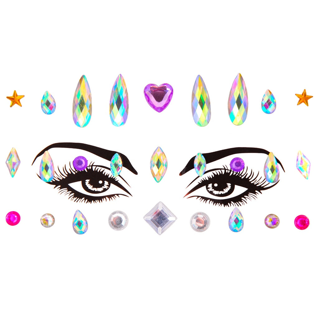 EDM Electronic Music Festival Face Pasters Eyebrow Stick-on Crystals Resin Drill Carnival Diamond Sticker Masquerade Face Decoration
