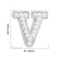 TonyBead 26 English Alphabet A-Z Pearl Letter Patches Rhinestone Patch Sewing On Patches Stripe Badge DIY Name