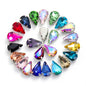 20pcs 5x8mm 6x10mm Drop Crystal Stone With silver bottom Rhinestone for Sewing on Clothes Sewn on Rhinestone for Needlework
