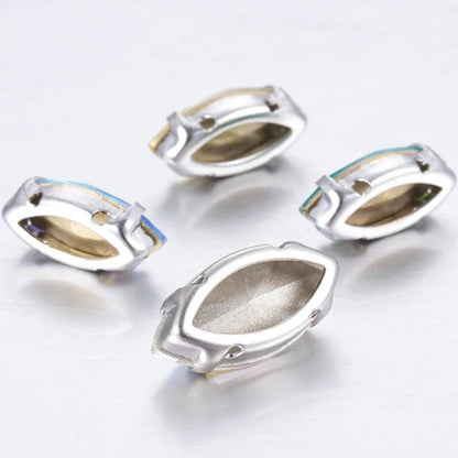 Hollow Out Copper Claw Rhinestones Sets Shiny Glass Strass Set Horse Eye Shape DIY Art Crafts Sew On Stones Claws Sets - tony beads