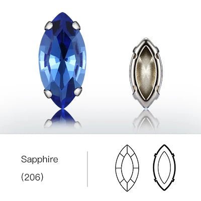 Hollow Out Copper Claw Rhinestones Sets Shiny Glass Strass Set Horse Eye Shape DIY Art Crafts Sew On Stones Claws Sets - tony beads