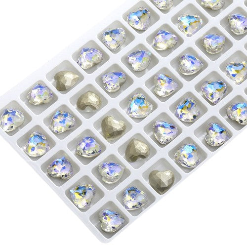10mm Heart Dome Surface Glass Crystal K9 Nail Art Rhinestone for DIY Jewelry Making
