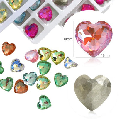 10mm Heart Dome Surface Glass Crystal K9 Nail Art Rhinestone for DIY Jewelry Making