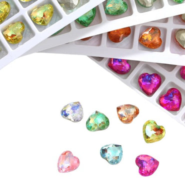 10mm Heart Dome Surface Glass Crystal K9 Nail Art Rhinestone for DIY Jewelry Making