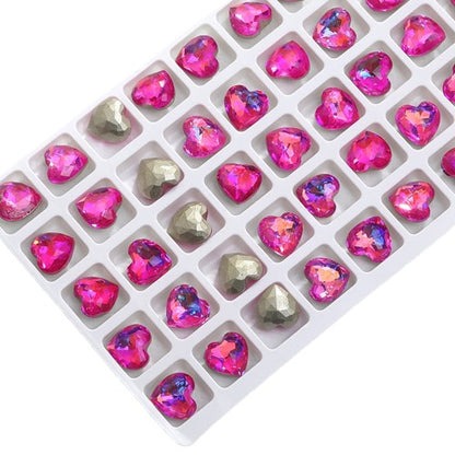 10mm Heart Dome Surface Glass Crystal K9 Nail Art Rhinestone for DIY Jewelry Making