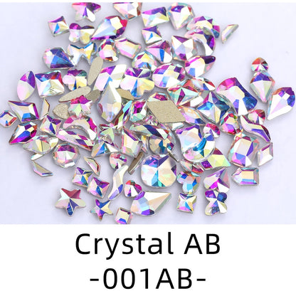 50pcs Flat Back Crystal Nail Parts Hearts 50 Pieces 3D Glass Rhinestones for Needlework Decoration Glitter Gems Design Fac