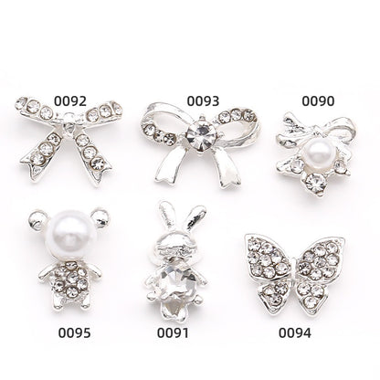 3D Nail Art Charms  Alloy Nail Jewelry Transparent Shiny Charm Metal Gemstone Fashion DIY Nail Art Decorations