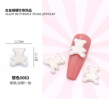 Luxury Quality Alloy Metal Crystal 3d Nail Fashion Alloy Gold Diy Nail Art Decorations Jewelry
