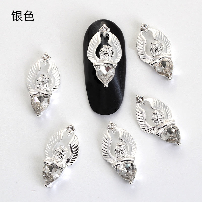 Nail Art Rhinestone Charms 2PCS Metal Alloy Logo 3D Nail Art Jewelry Decoration Accessories for Nails