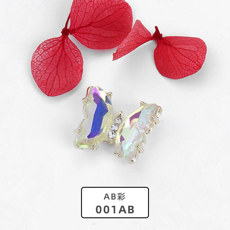【2pcs】New Design Gem Designs Nail Butterfly Alloy Crystal Stones For Nail Art Decoration