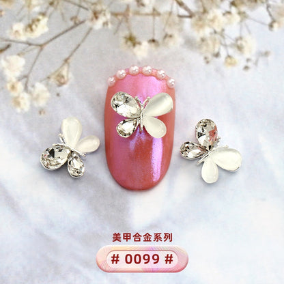 New Designs Ppearl Nail Art Salon Supplies Zircon Diy 3d Metal Alloy Nail Art Charms Stickers