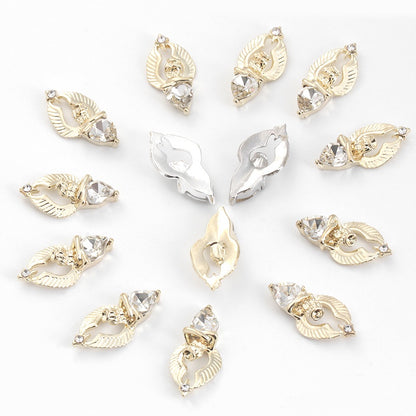 Nail Art Rhinestone Charms 2PCS Metal Alloy Logo 3D Nail Art Jewelry Decoration Accessories for Nails
