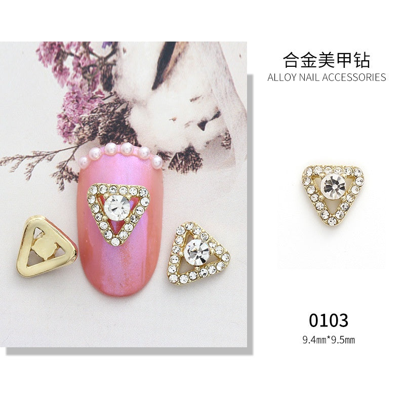 3D Nail Art 2pcs Alloy Kawaii Colorful Design Alloy Accessories Rhinestone Nail Charm