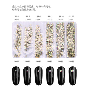 Mixed round nail Rhinestone mobile phone accessories Six lattice  phone case stick Rhinestone material nail flat Rhinestone