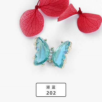 【2pcs】New Design Gem Designs Nail Butterfly Alloy Crystal Stones For Nail Art Decoration