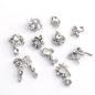 Popular Crystal Butterfly Knot Silver Coating Zircon Alloy Jewelry DIY 3D Nail Art Accessories