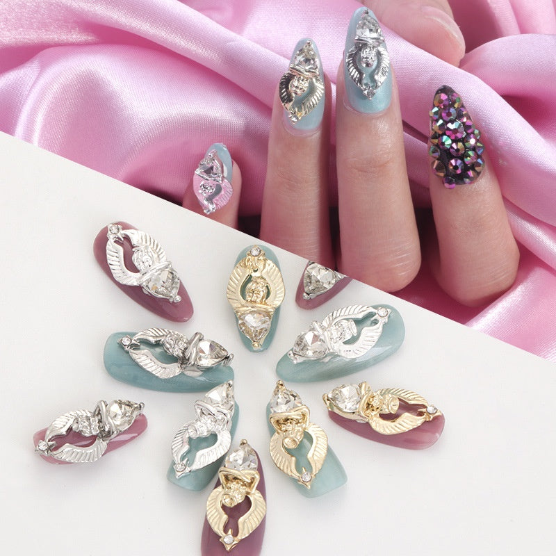 Nail Art Rhinestone Charms 2PCS Metal Alloy Logo 3D Nail Art Jewelry Decoration Accessories for Nails