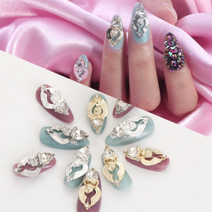 Nail Art Rhinestone Charms 2PCS Metal Alloy Logo 3D Nail Art Jewelry Decoration Accessories for Nails