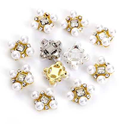 3D Nail Art Alloy Pearl 3PCS Kawaii Colorful Design Alloy Accessories Rhinestone Nail Charm