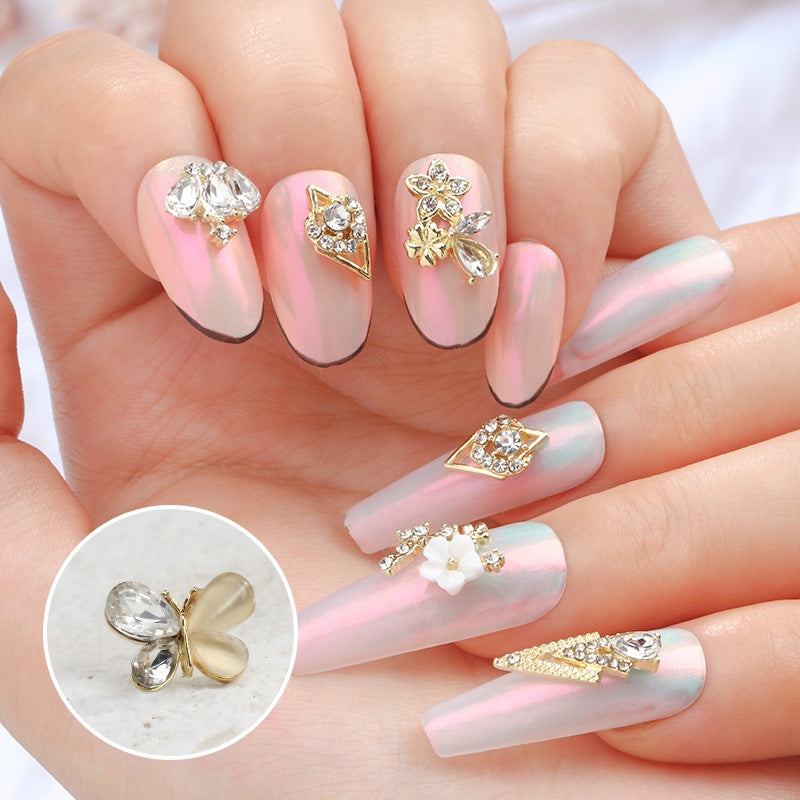 3D Nail Art 2pcs Alloy Kawaii Colorful Design Alloy Accessories Rhinestone Nail Charm