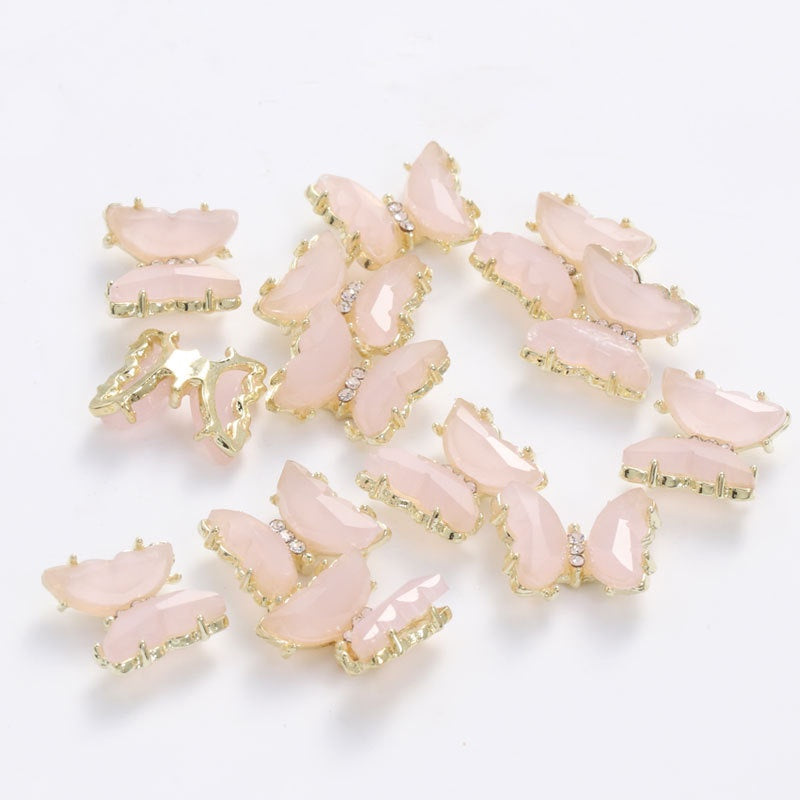 【2pcs】New Design Gem Designs Nail Butterfly Alloy Crystal Stones For Nail Art Decoration