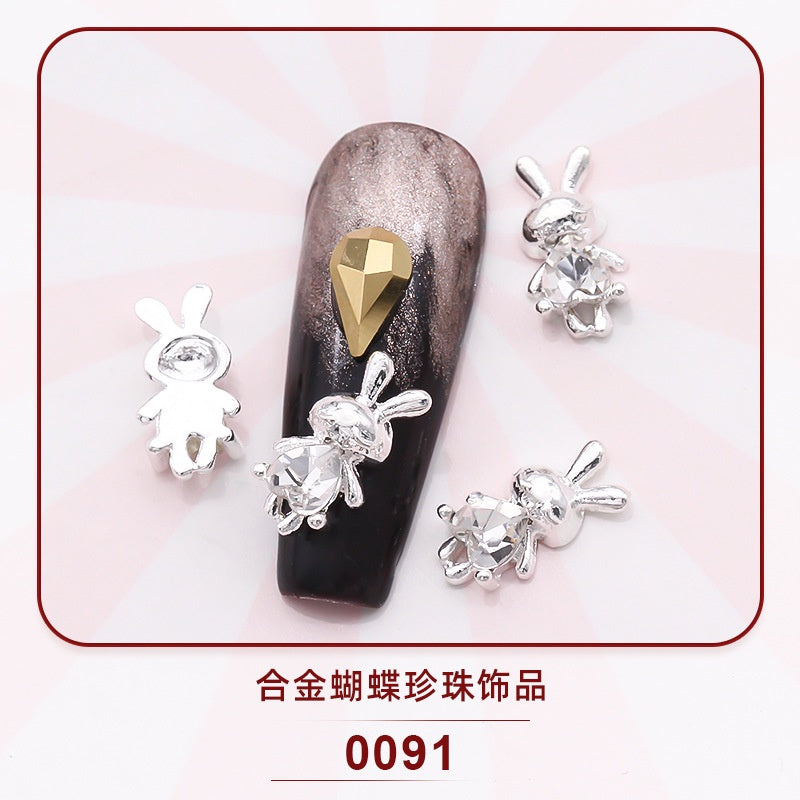 3D Nail Art Charms  Alloy Nail Jewelry Transparent Shiny Charm Metal Gemstone Fashion DIY Nail Art Decorations
