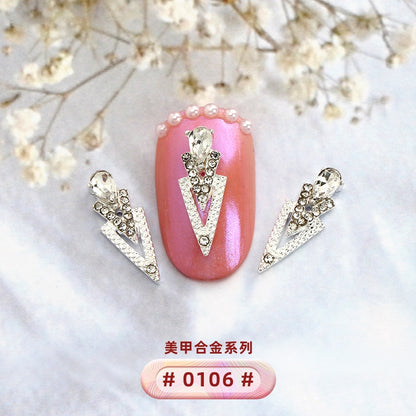 New Designs Ppearl Nail Art Salon Supplies Zircon Diy 3d Metal Alloy Nail Art Charms Stickers