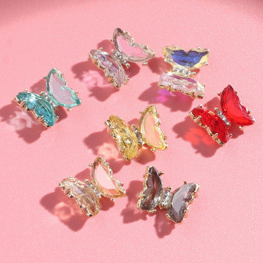 【2pcs】New Design Gem Designs Nail Butterfly Alloy Crystal Stones For Nail Art Decoration
