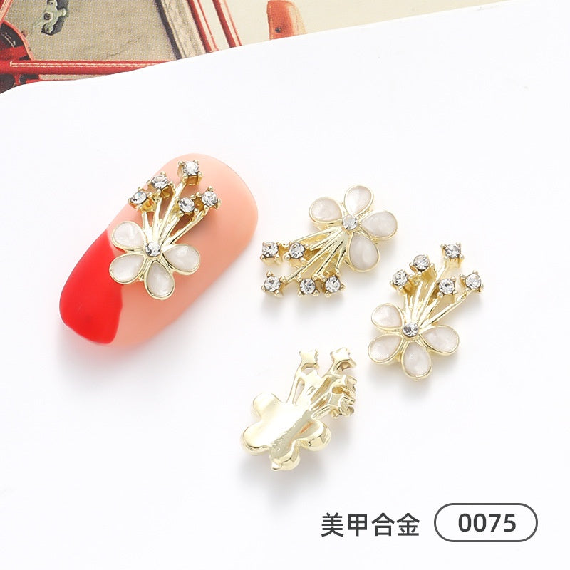 Nail Small Bee Alloy Bow Rhinestone Ornaments Metal Japanese Jewelry