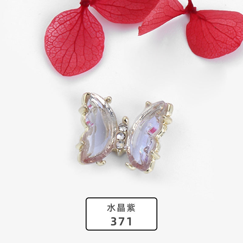 【2pcs】New Design Gem Designs Nail Butterfly Alloy Crystal Stones For Nail Art Decoration
