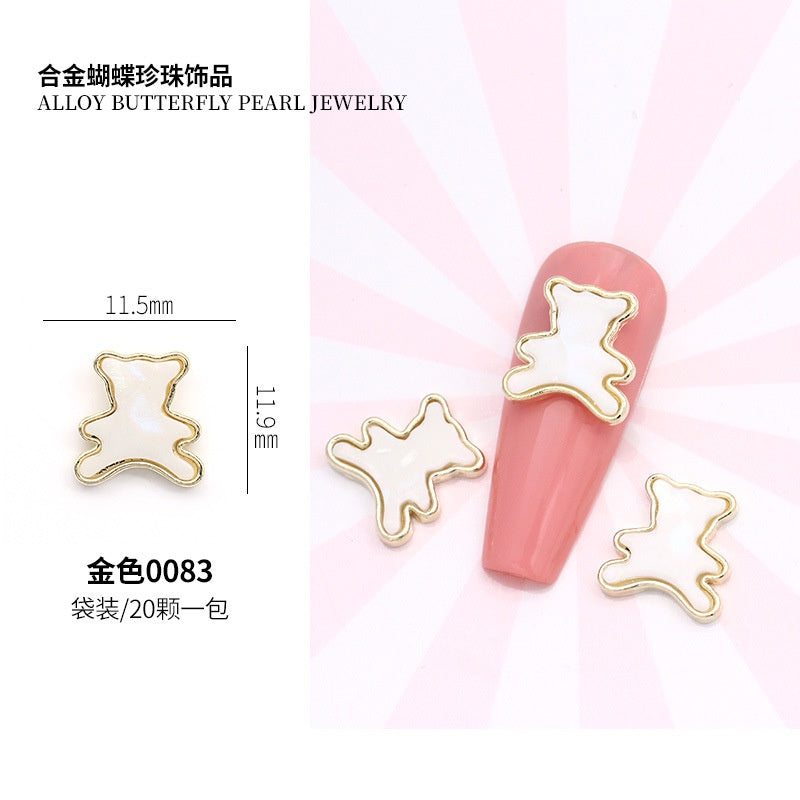 Luxury Quality Alloy Metal Crystal 3d Nail Fashion Alloy Gold Diy Nail Art Decorations Jewelry