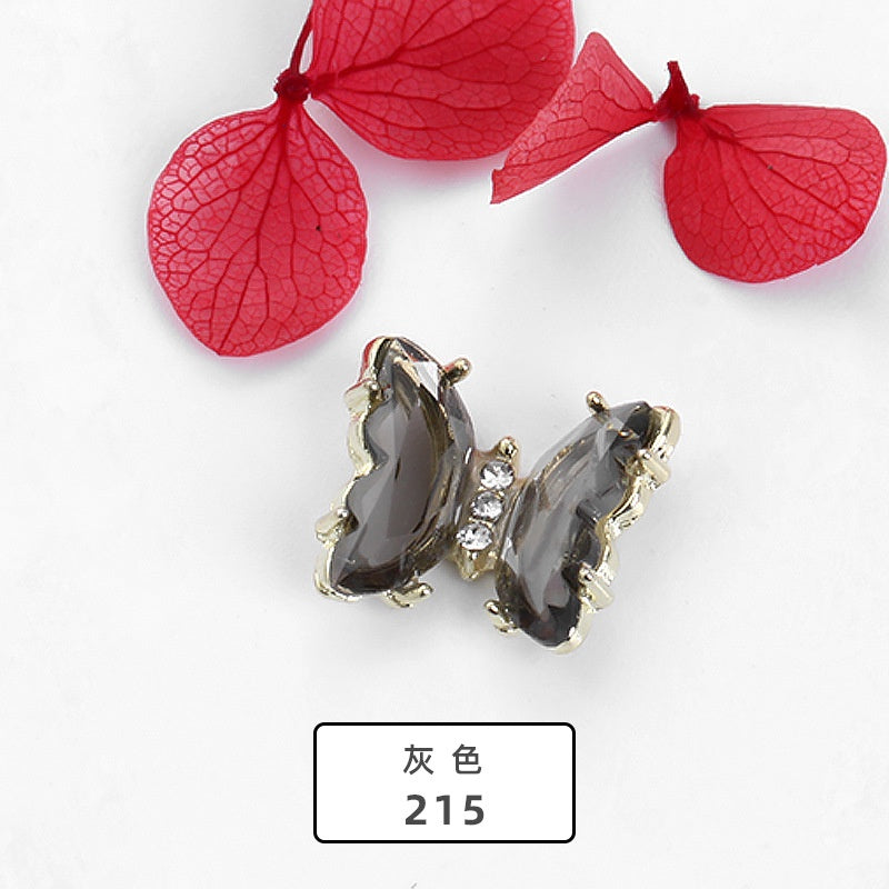 【2pcs】New Design Gem Designs Nail Butterfly Alloy Crystal Stones For Nail Art Decoration