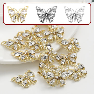 New Design Gem Designs Nail Butterfly Alloy Crystal Stones For Nail Art Decoration