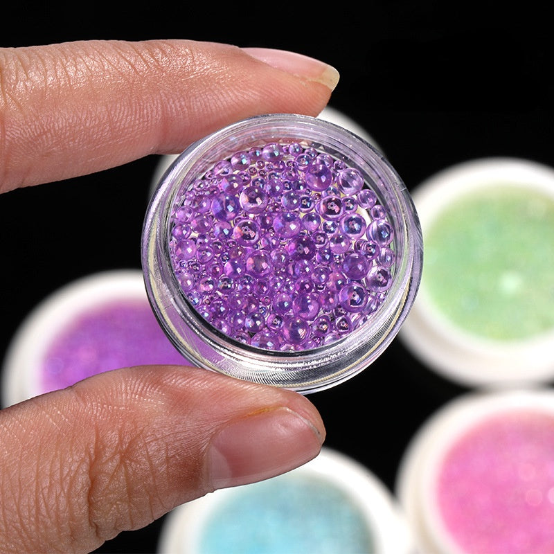 Mini Bubble Beads Nail Art Rhinestone Explosion Resin Boxed DIY Nail Art Accessories Decoration