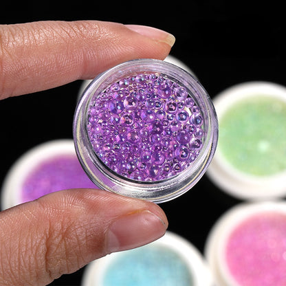 Mini Bubble Beads Nail Art Rhinestone Explosion Resin Boxed DIY Nail Art Accessories Decoration