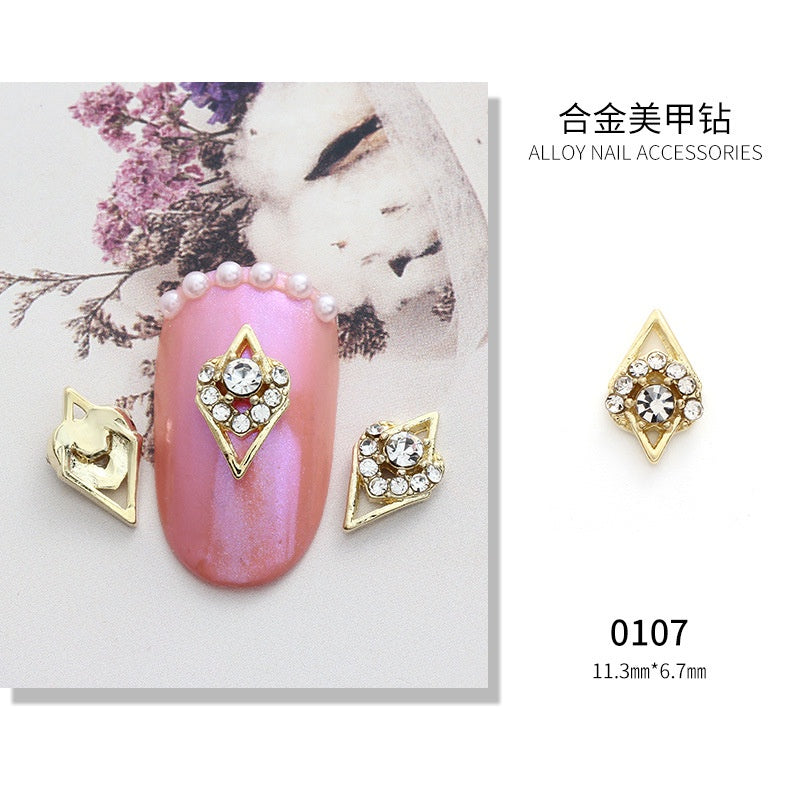 3D Nail Art 2pcs Alloy Kawaii Colorful Design Alloy Accessories Rhinestone Nail Charm