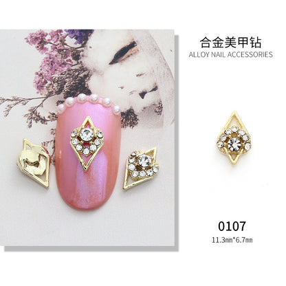3D Nail Art 2pcs Alloy Kawaii Colorful Design Alloy Accessories Rhinestone Nail Charm